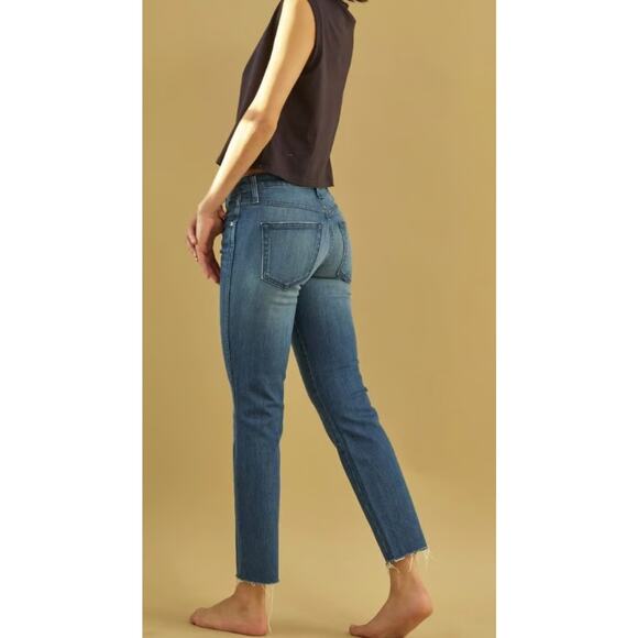 AMO  Stix Crop Ankle Jeans Bluebeam Stretch Blue Preppy Women's 27 - Picture 5 of 12